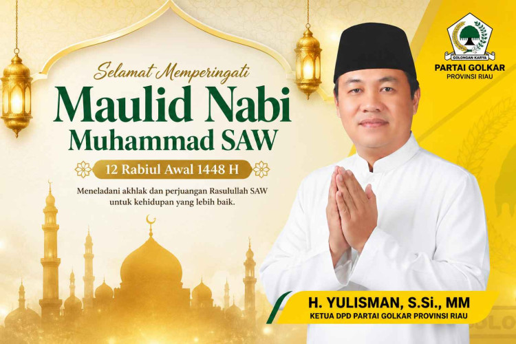 Ketua Golkar Riau H Yulisman Sampaikan Selamat Maulid Nabi Muhammad SAW